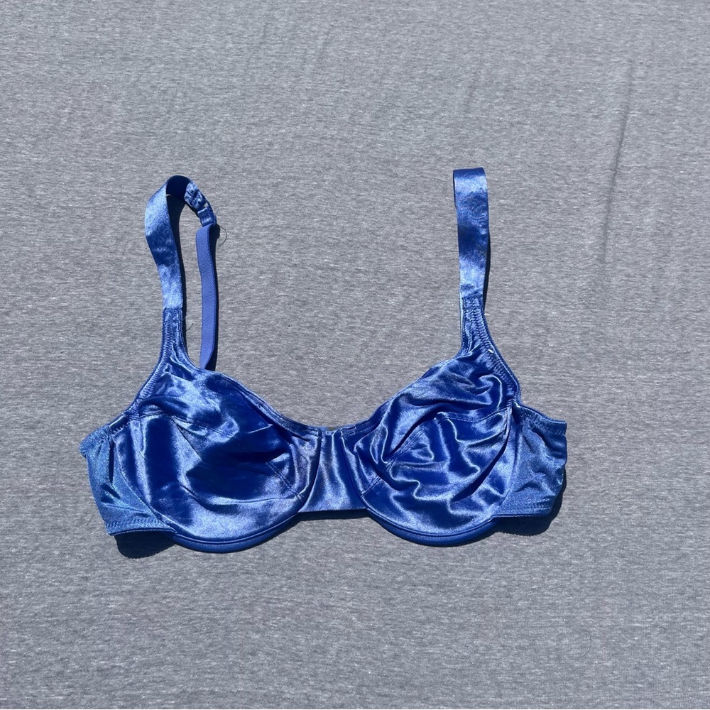 Vintage Vanity Fair Satin Blue Bra